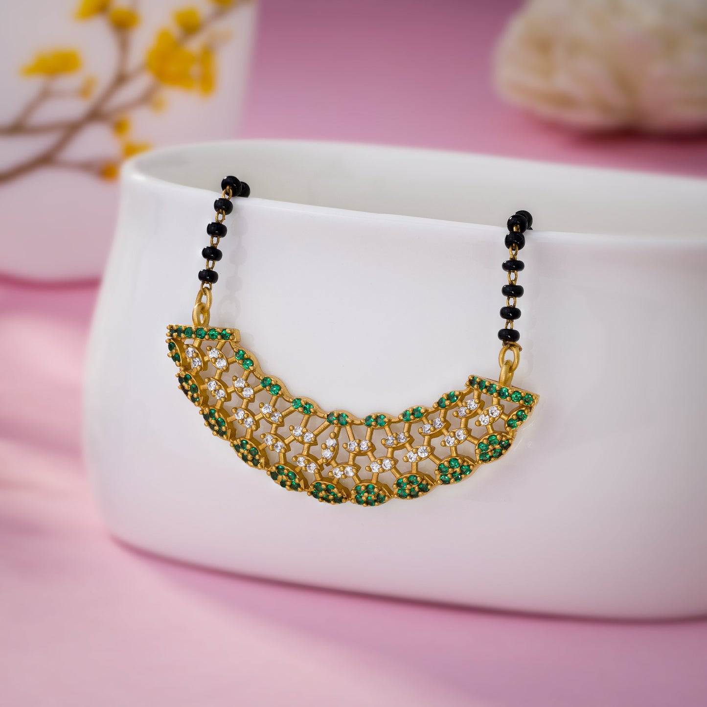 green blossom mangalsutra