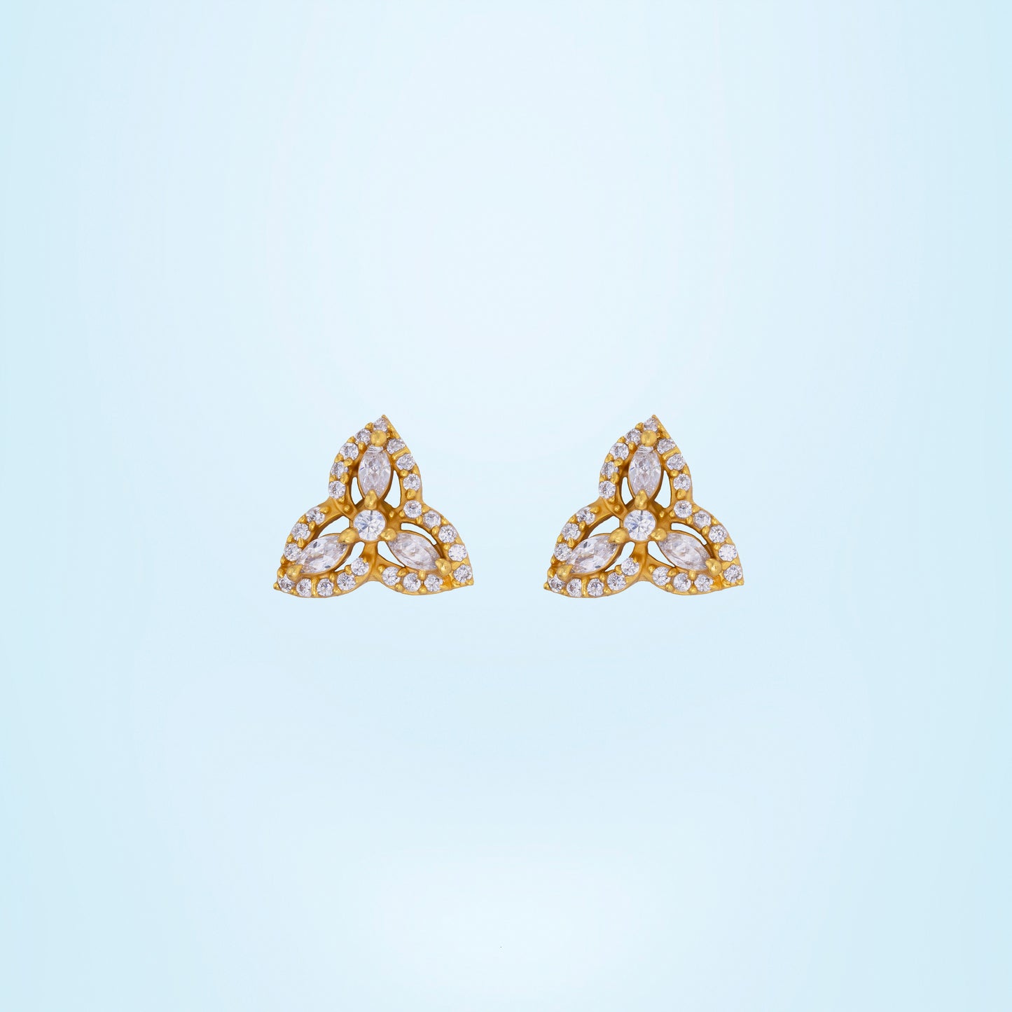 white radiant trinity earrings