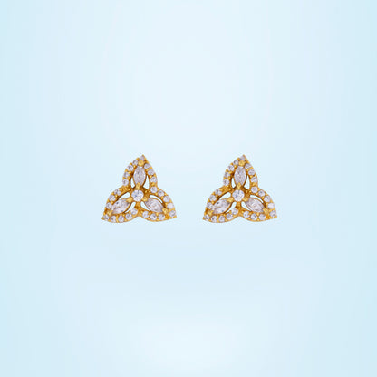 White Radiant Trinity Earrings