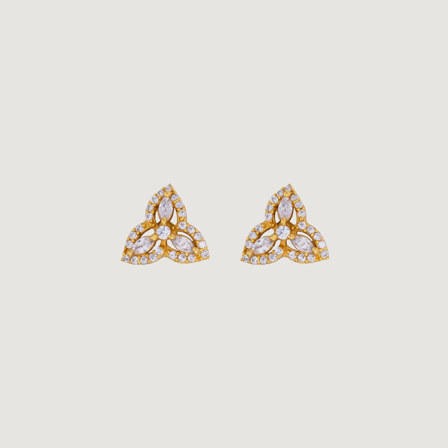 white radiant trinity earrings