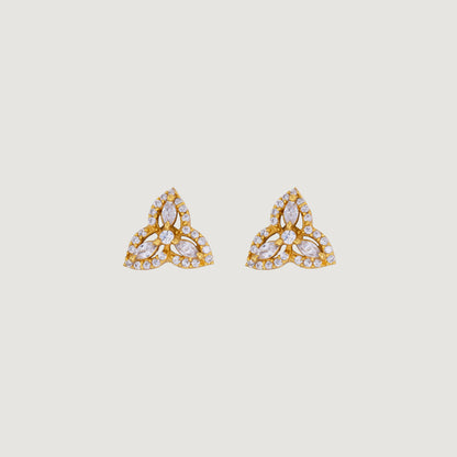 White Radiant Trinity Earrings