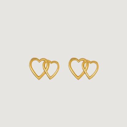 Golden Heart Shaped Earrings