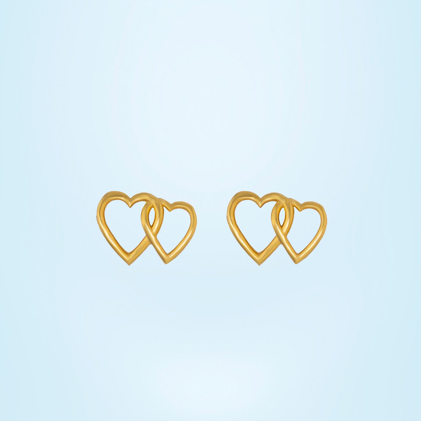 golden heart shaped earrings