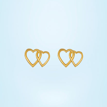 Golden Heart Shaped Earrings