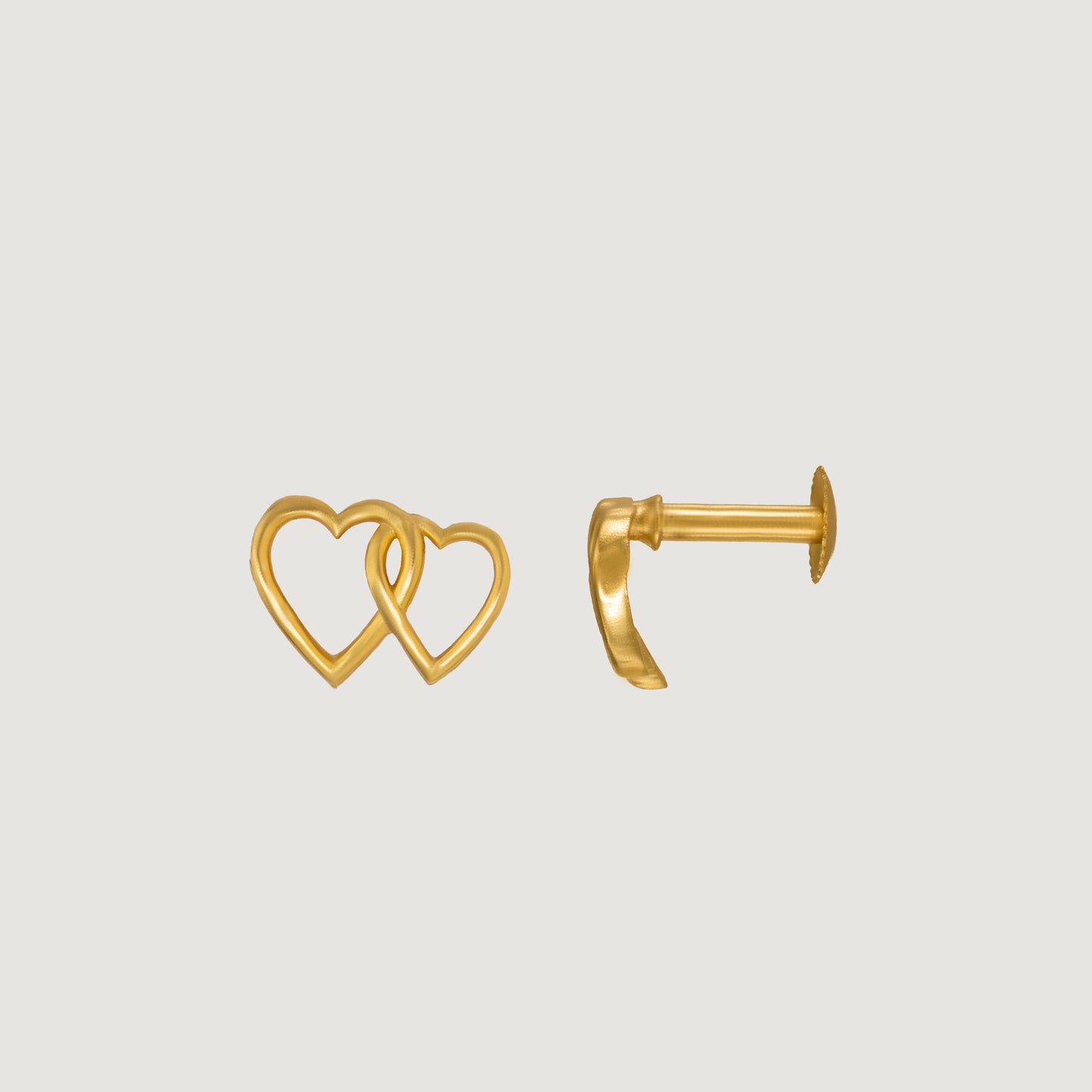 golden heart shaped earrings