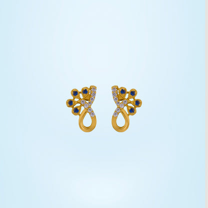 Golden Plated CZ Stud Earrings