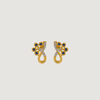 Golden Plated CZ Stud Earrings