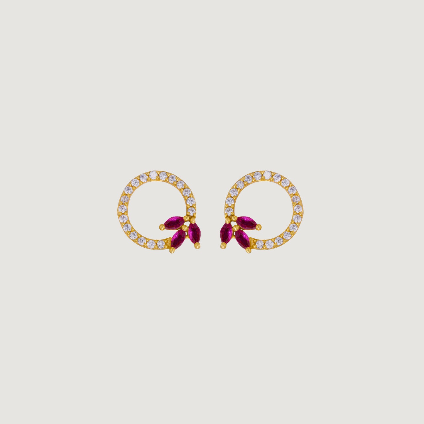 pair of golden and cubic earrings