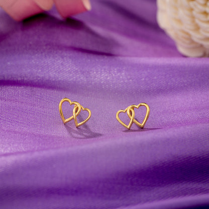 Golden Heart Shaped Earrings