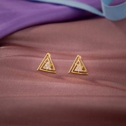 Pair of Golden Earrings with Diamonds