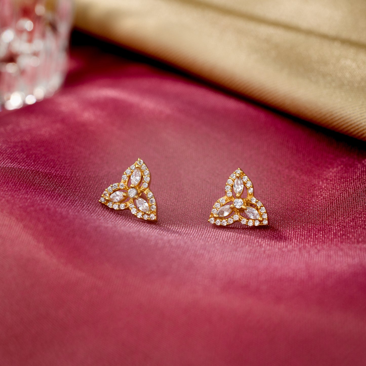 diamond and golden  earrings