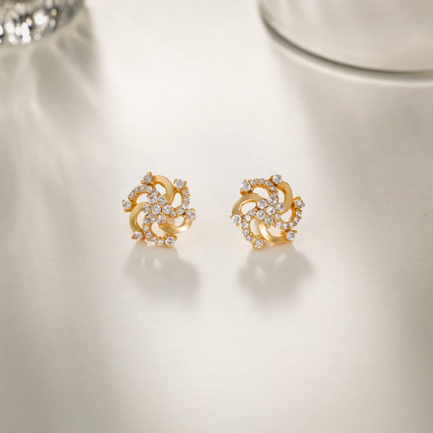 diamond and golden earrings