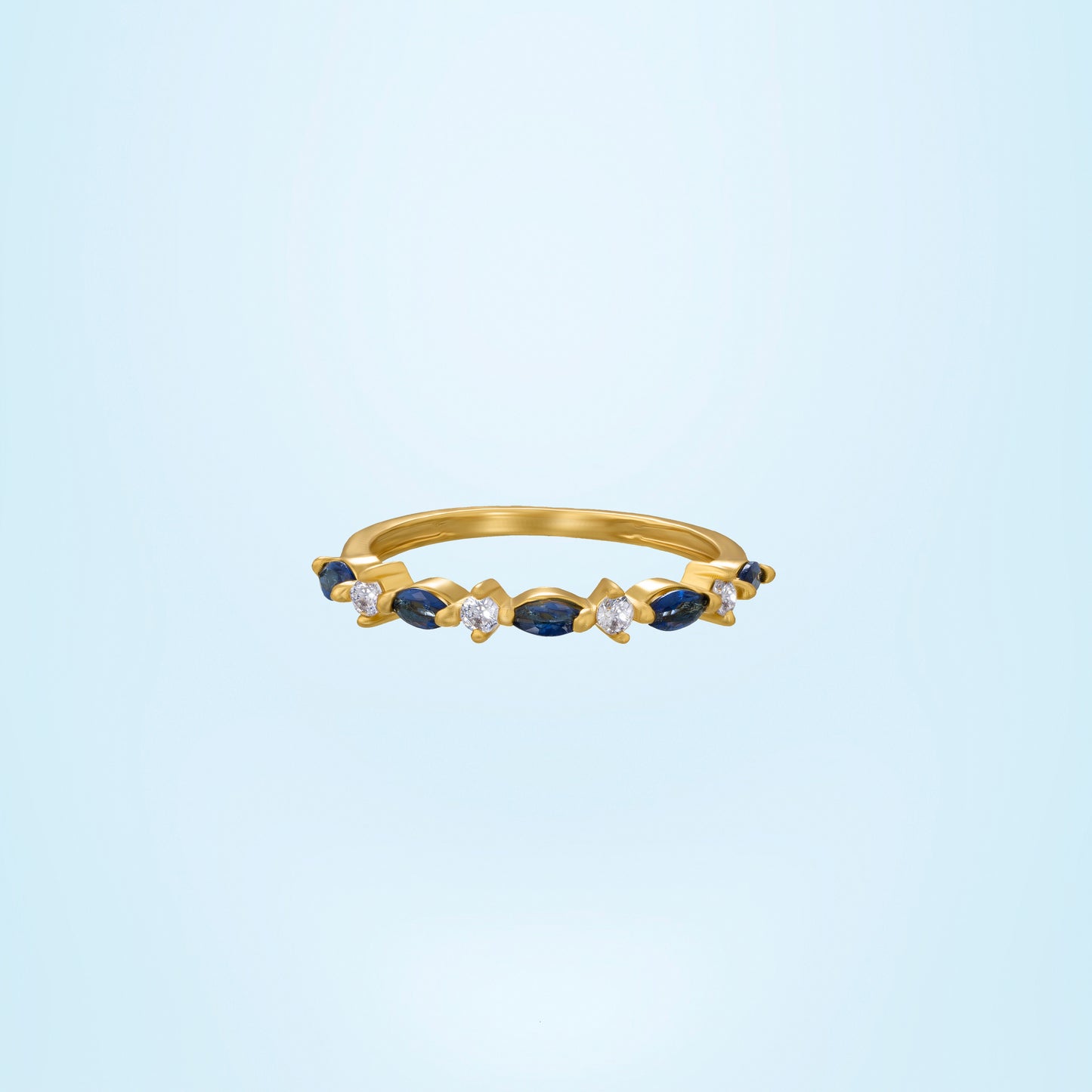 golden ring with sapphire stones