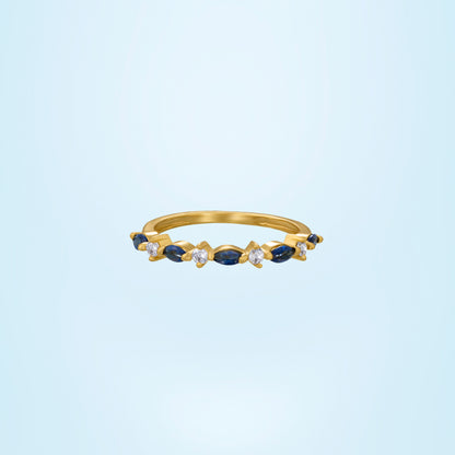 Golden Ring with Sapphire Stones