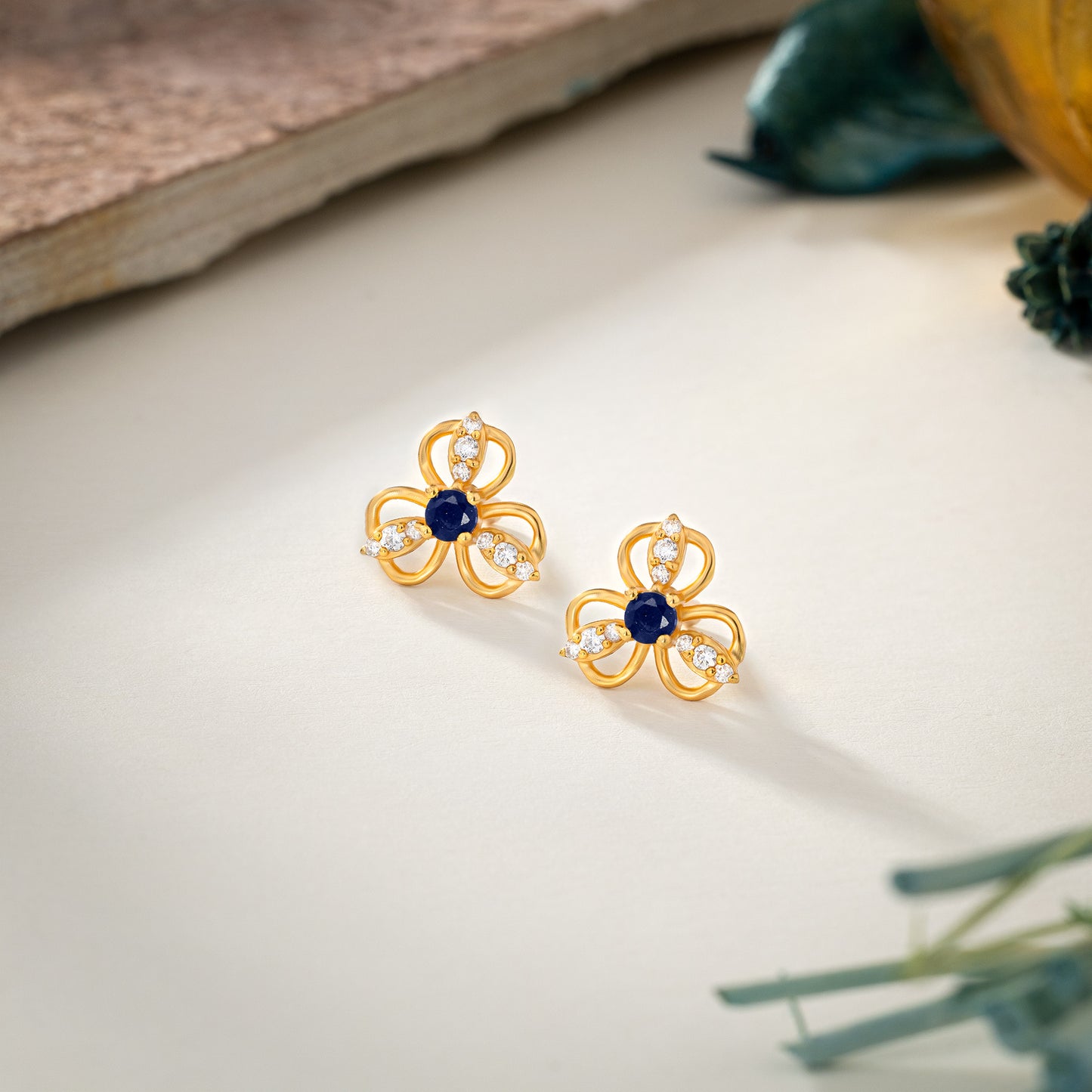 blue floral bliss studs