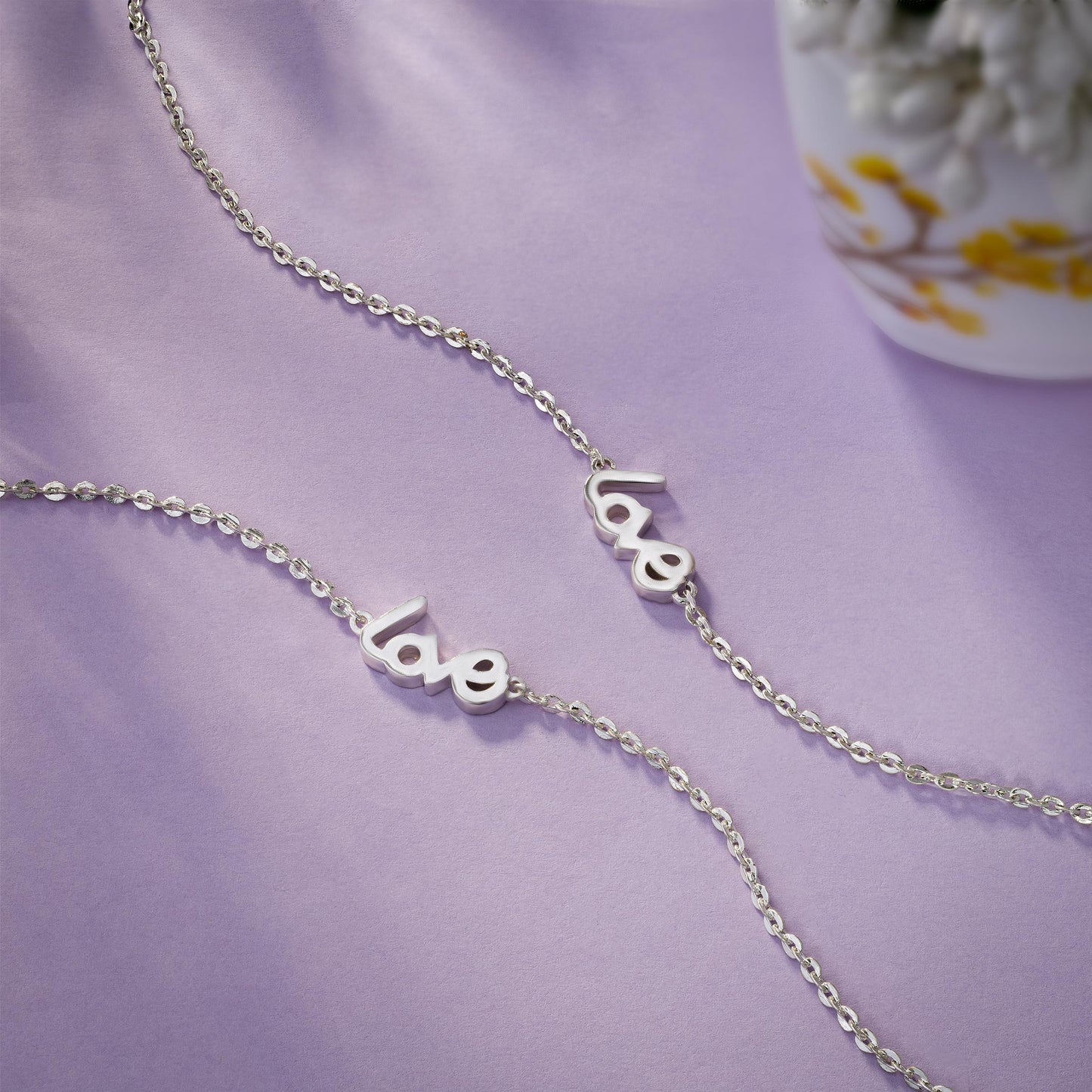 silver love duo anklet