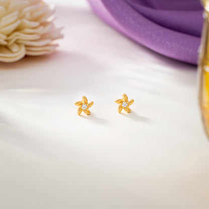 White Golden Grace Studs