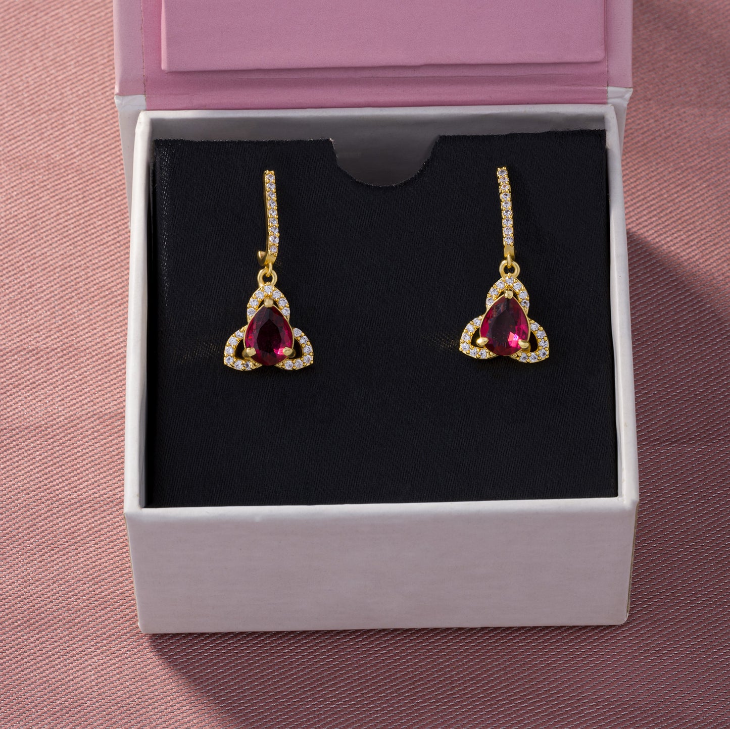 red heritage glow earring