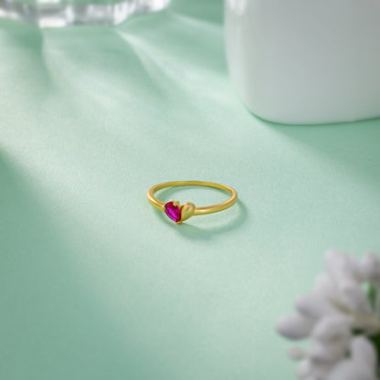 Golden Ring with a Ruby Stone