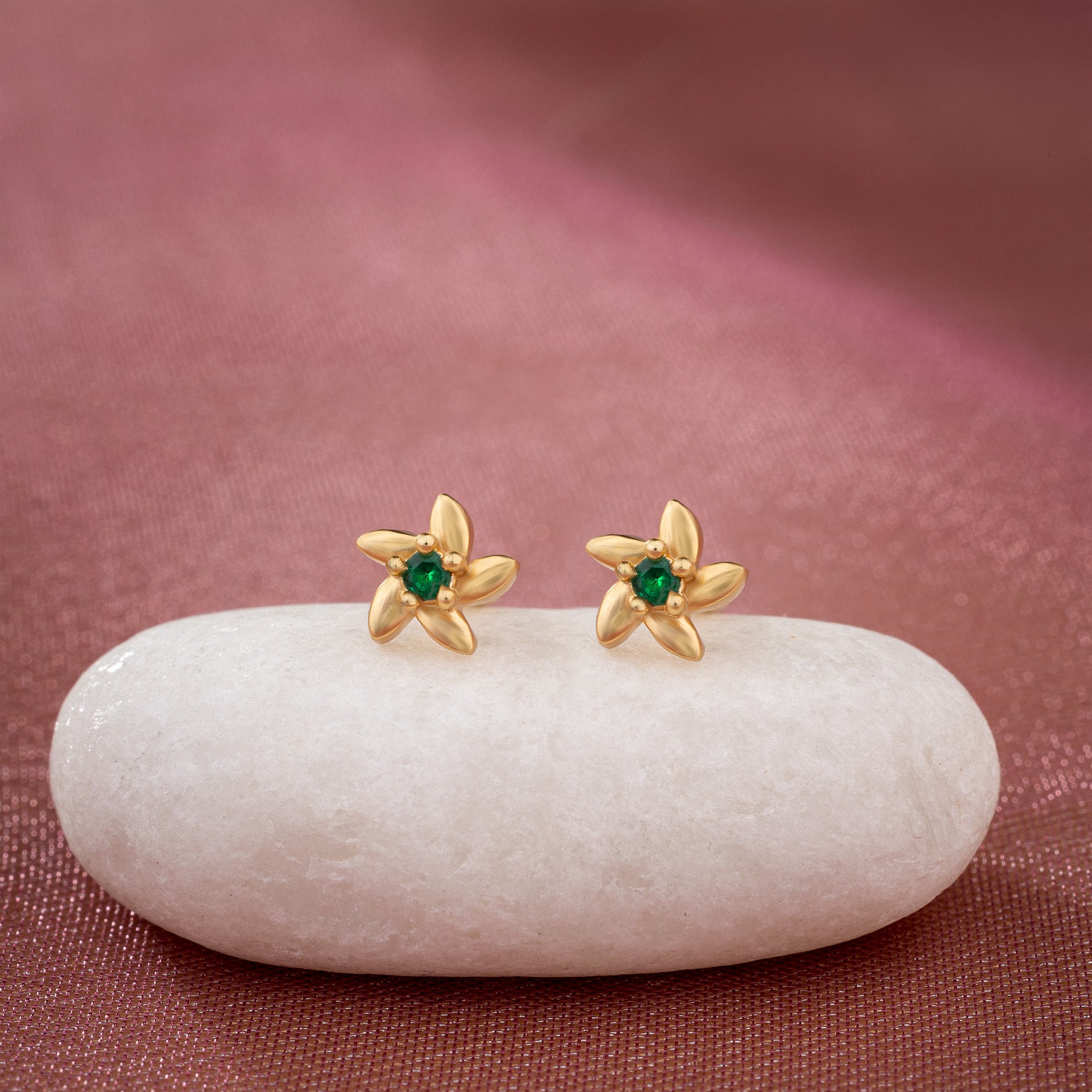 Green Golden Grace Studs