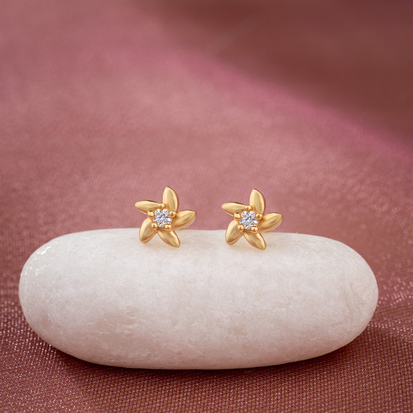 white golden grace studs