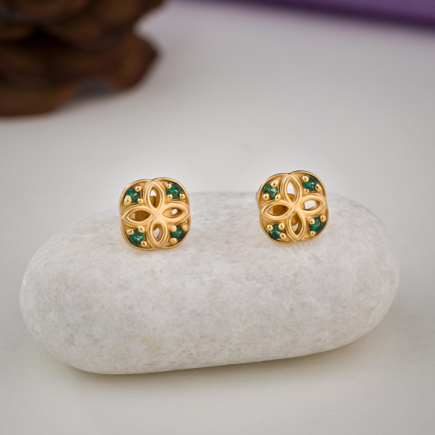 green harmony square studs