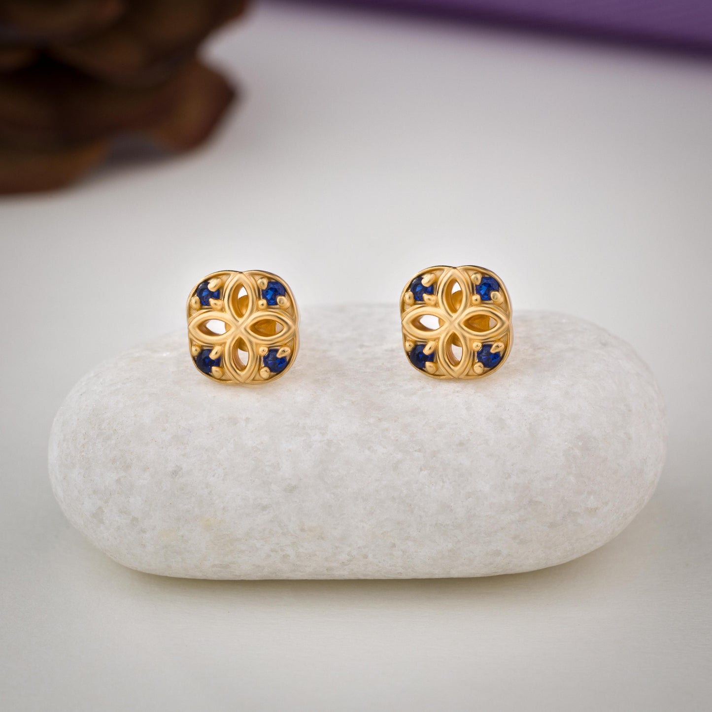 blue harmony square studs