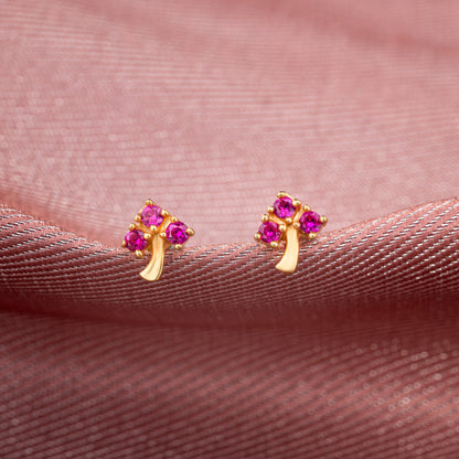 Red Blossom Spark Studs