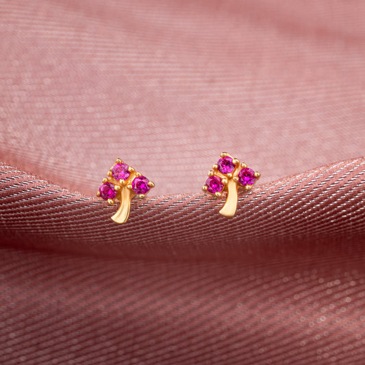 Red Blossom Spark Studs