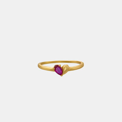 Golden Ring with a Ruby Stone