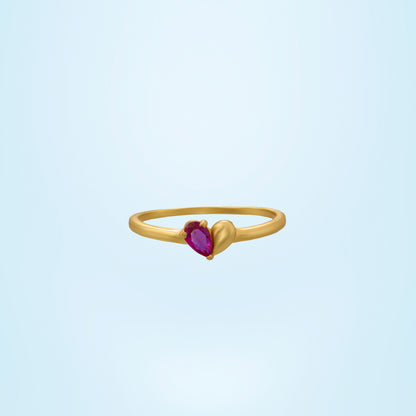 Golden Ring with a Ruby Stone