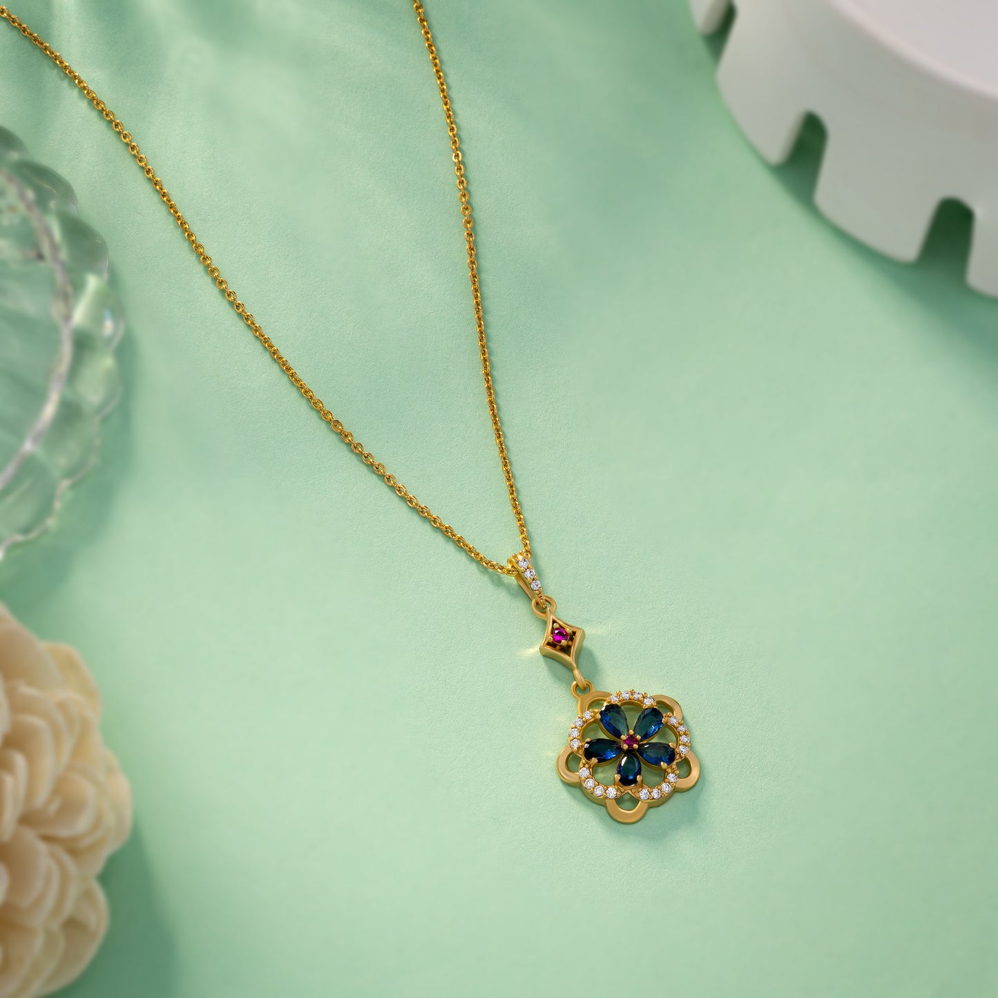 blue blossom radiance pendant