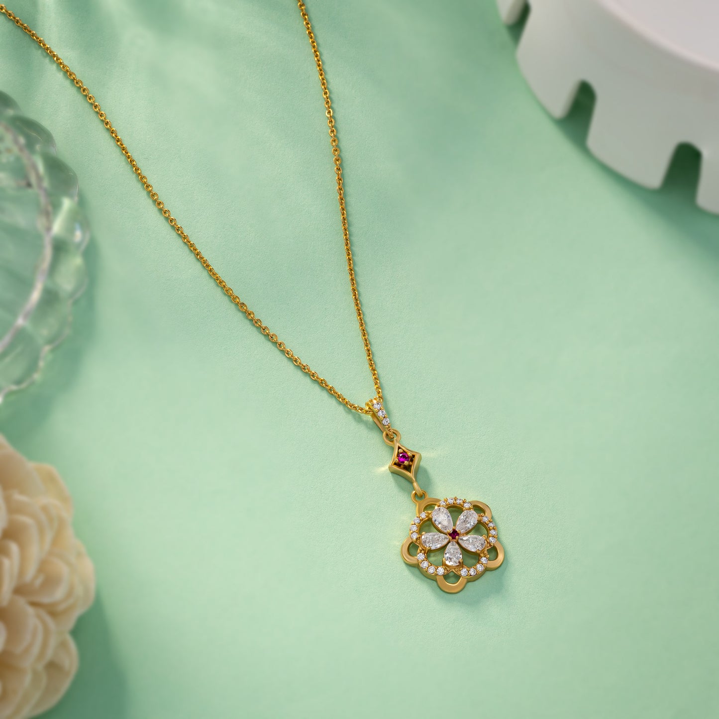 white blossom radiance pendant