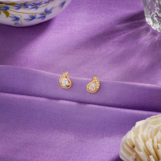 Golden White Earrings