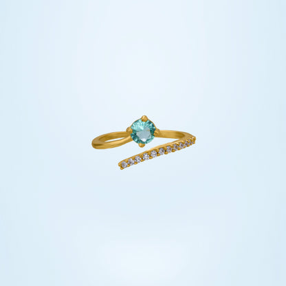 Golden Emerald and Diamond Ring