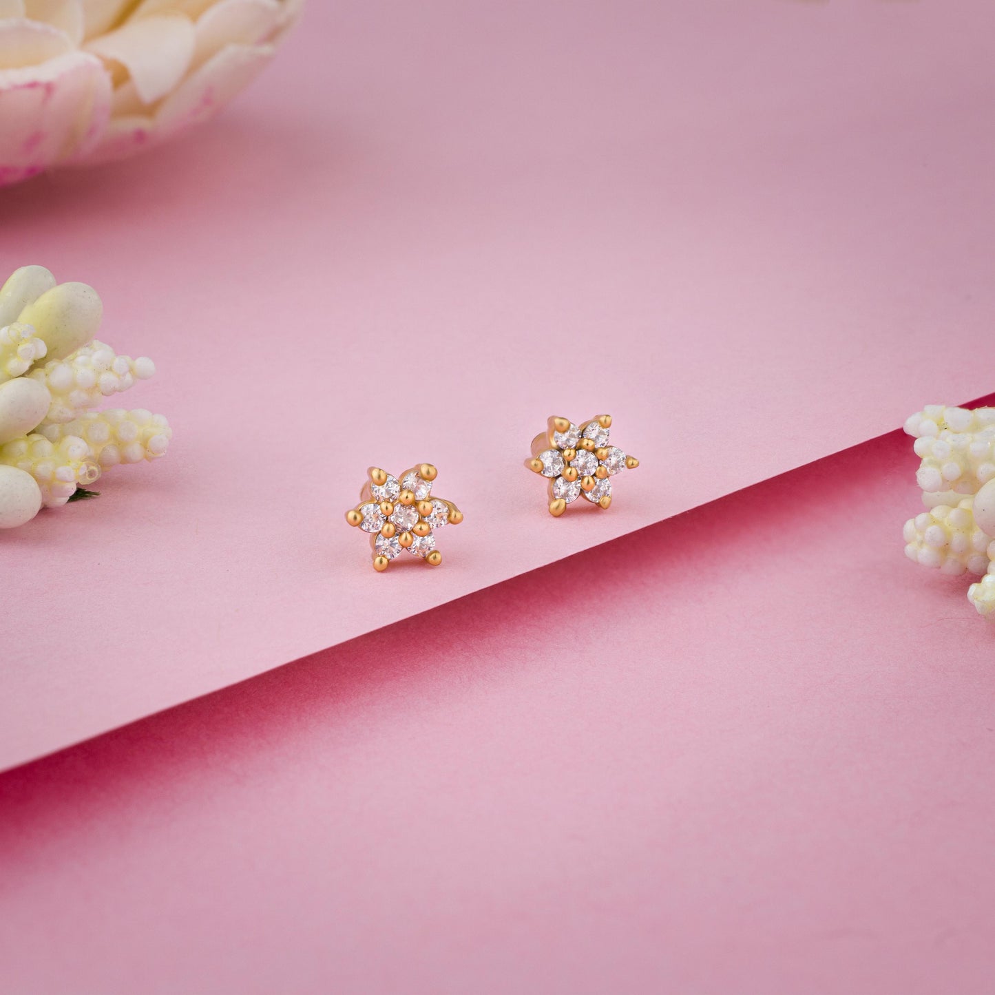 pair of white sapphire earrings