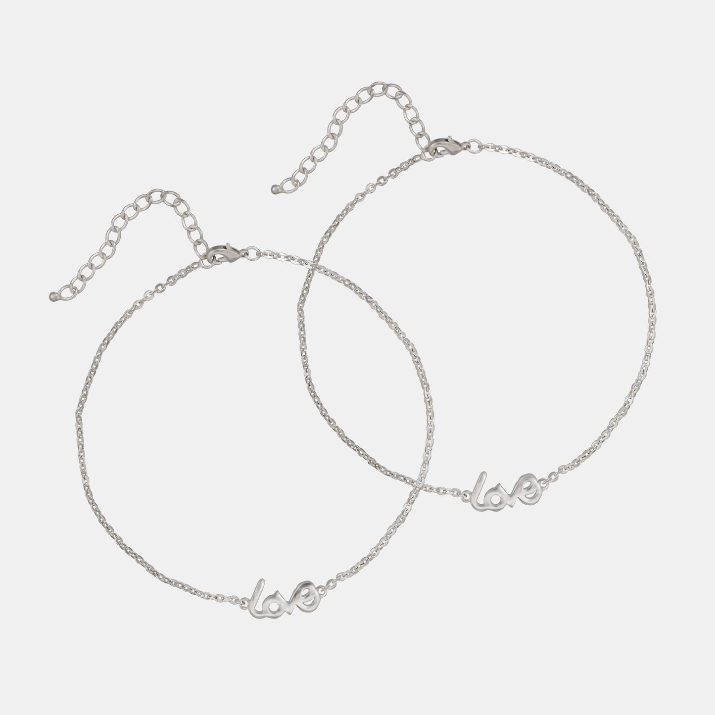 silver love duo anklet