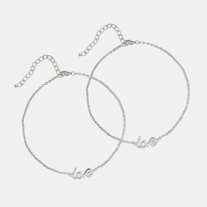 Silver Love Duo Anklet