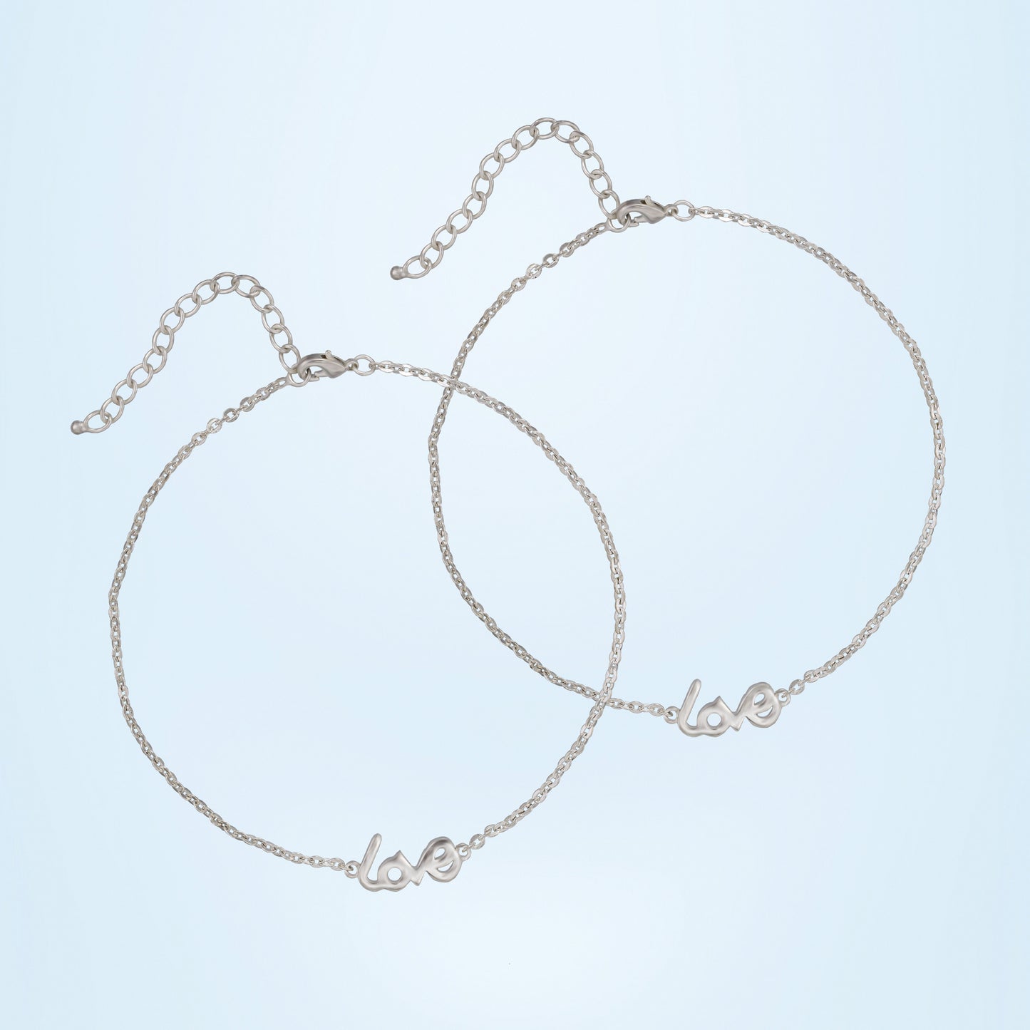 silver love duo anklet