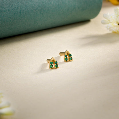 Pair of Golden Earrings with Diamonds