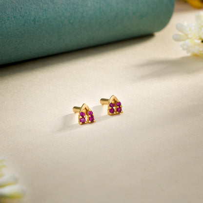 Pair of Golden Earrings with Diamonds