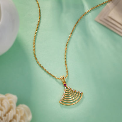 Golden Dainty Piece that Speaks Volume Stone Necklace