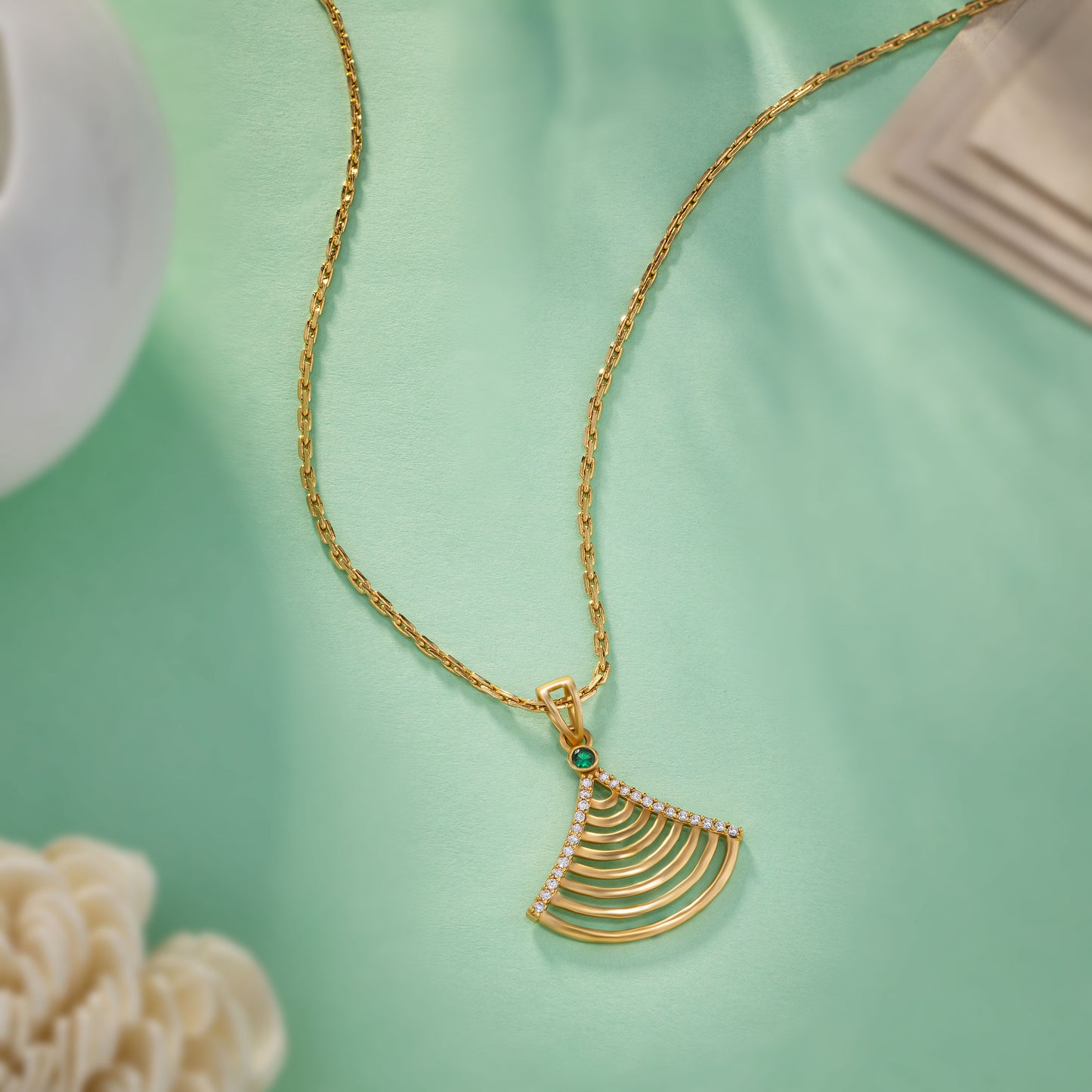 golden dainty piece that speaks volume stone necklace