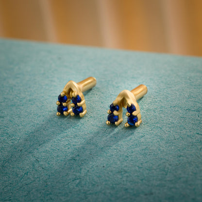 Pair of Golden Earrings with Diamonds