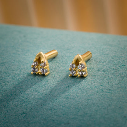 Pair of Golden Earrings with Diamonds