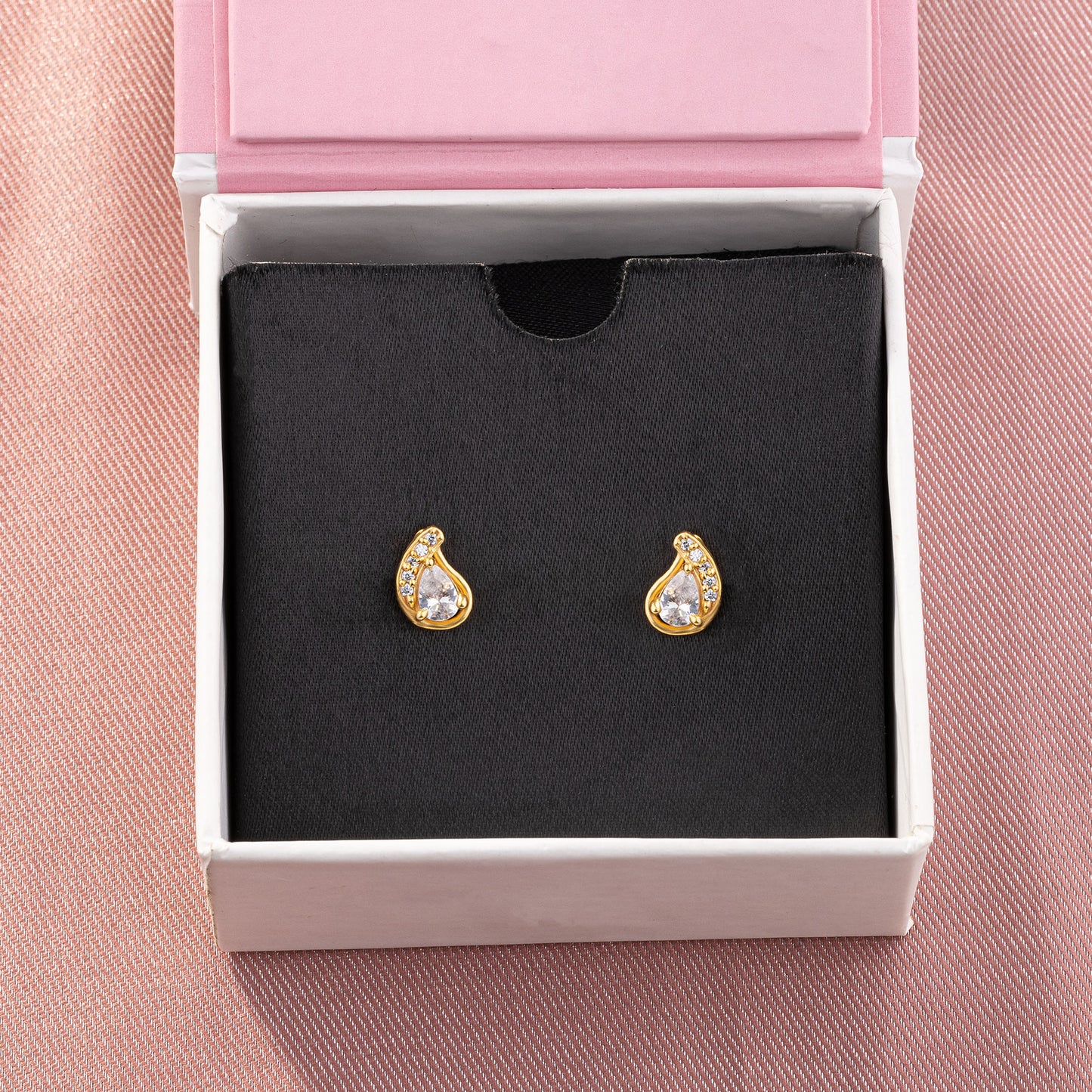 white raindrop elegance studs