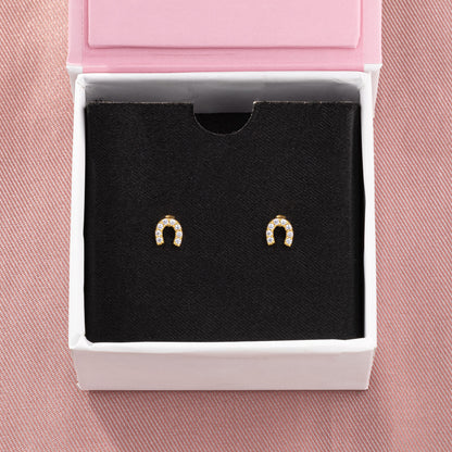 Pair of Golden Earrings with White Diamonds