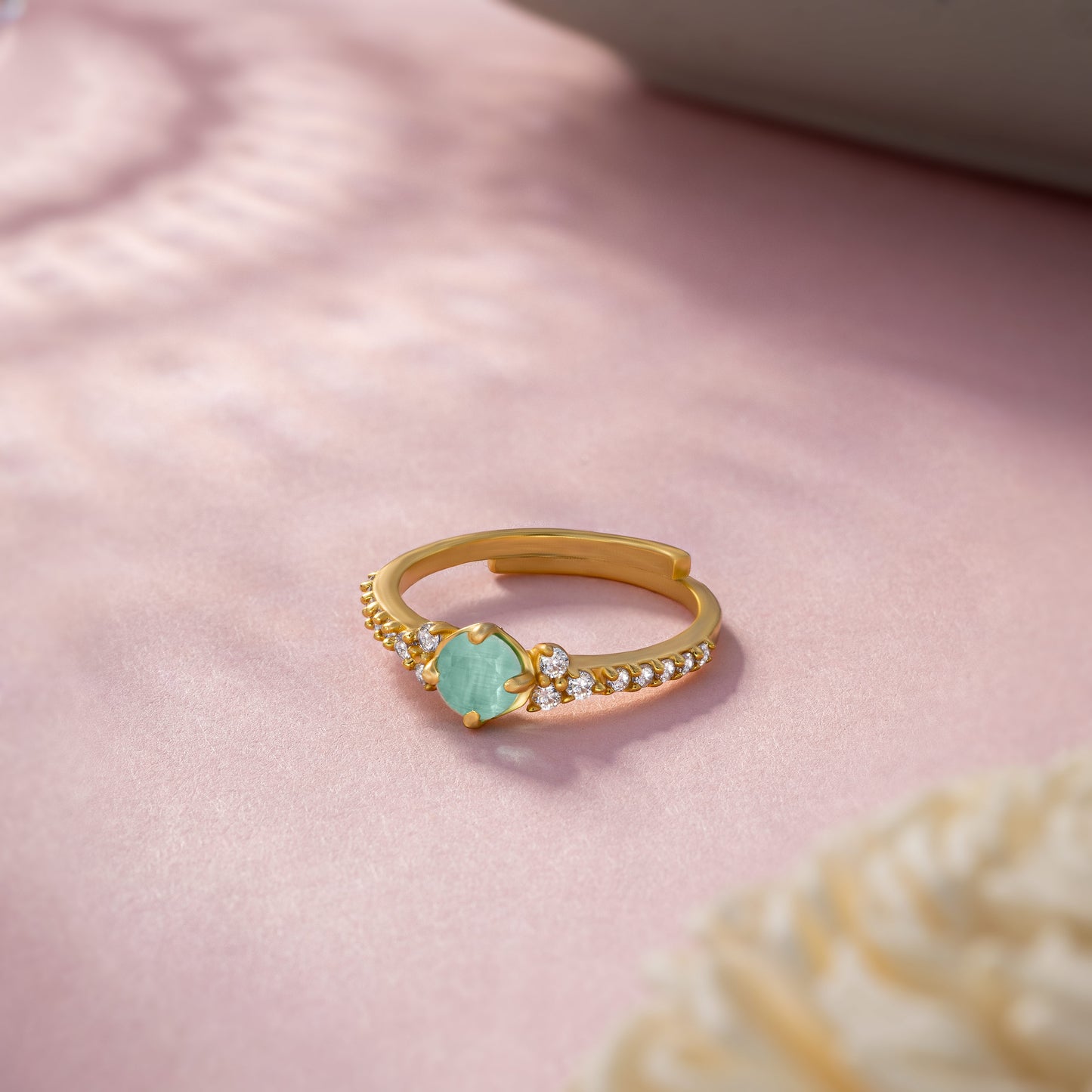 aqua emerald glimmer ring