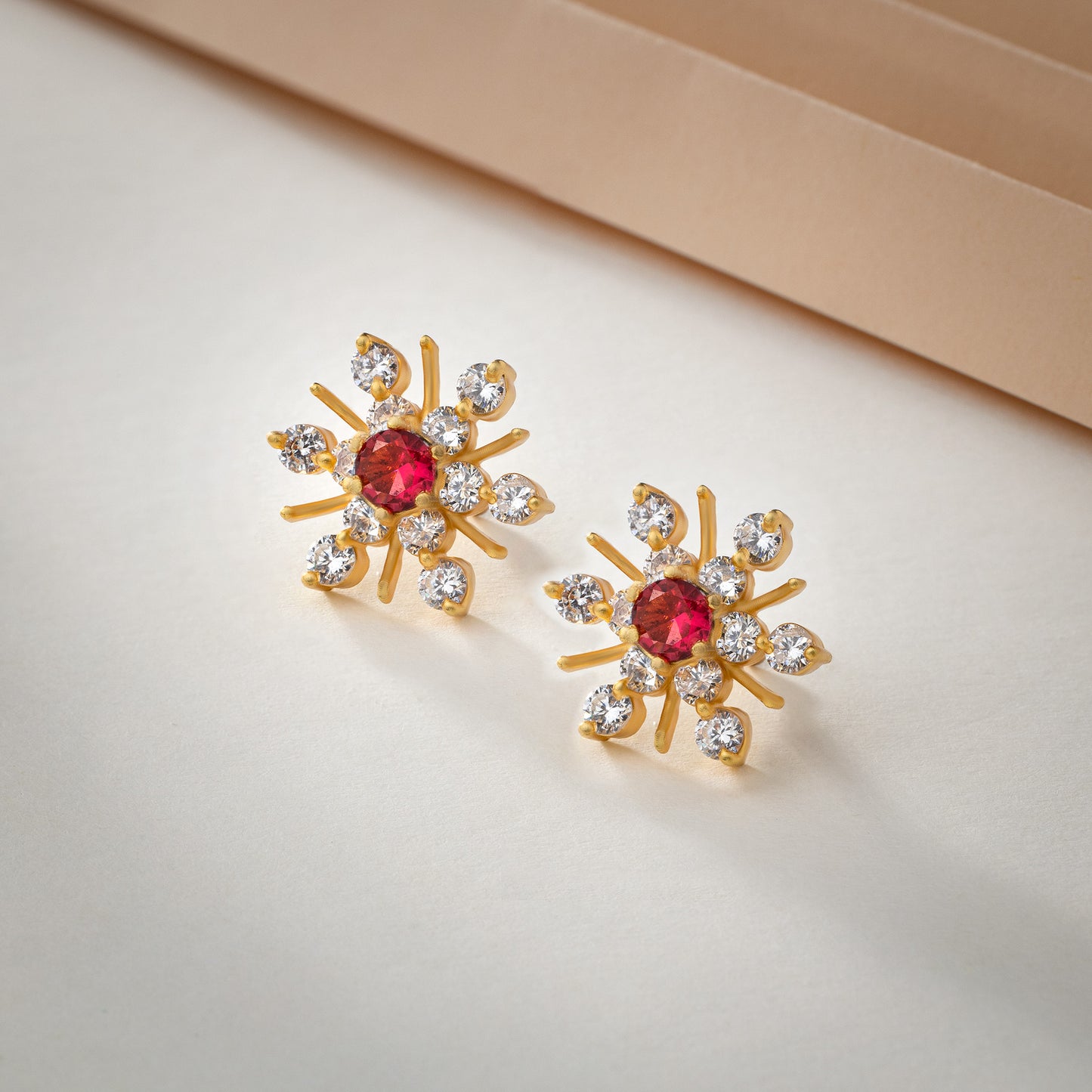 red midnight radiance sunburst studs