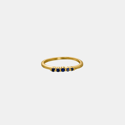 Golden Ring with Blue Sapphire Stones